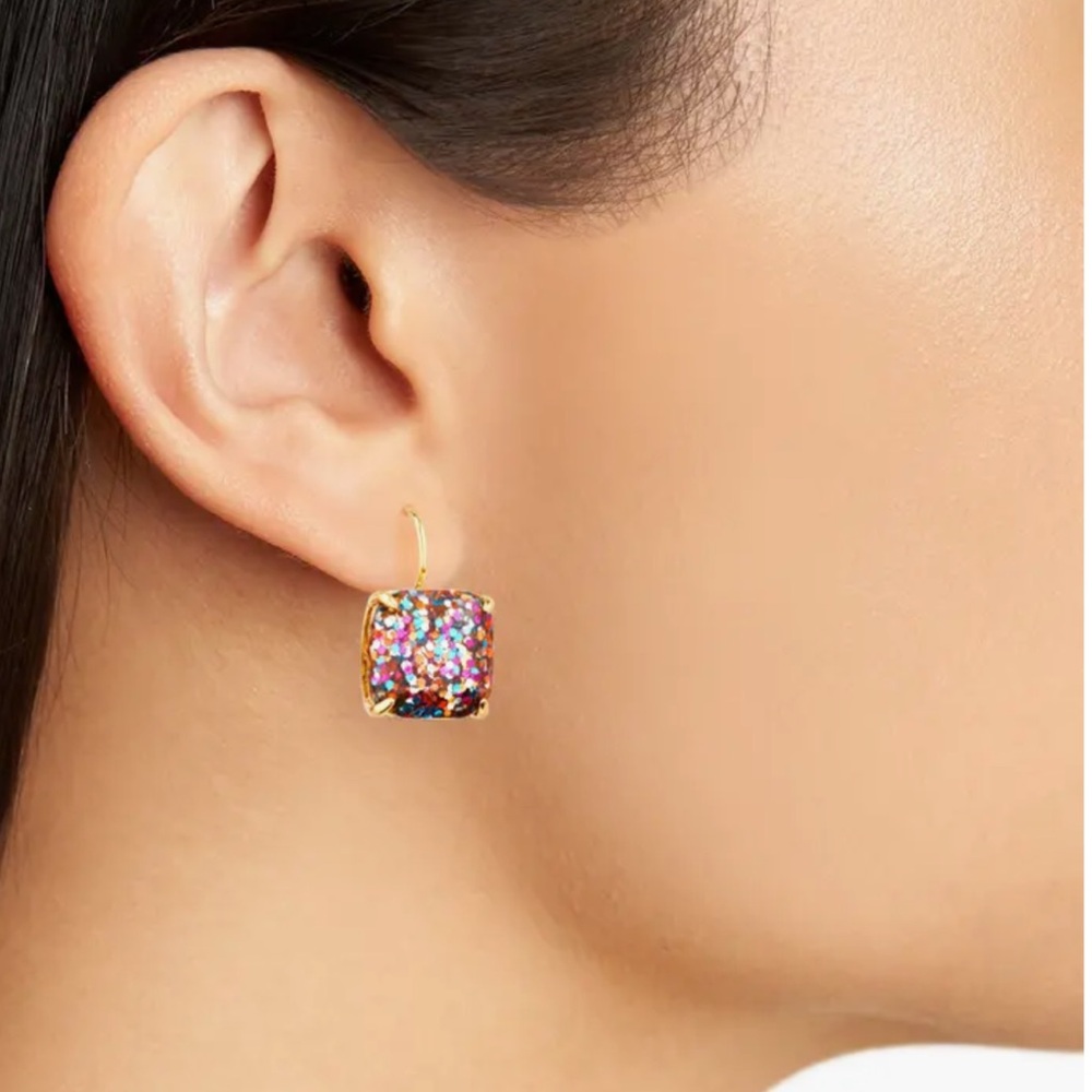 Kate Spade Glitter Square Multicolor Earrings - Picture 3 of 4